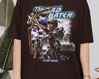 chemise vintage Star Wars The Bad Batch, t-shirt graphique Retro Clone Force 99, t-shirt Hunter Tech Wrecker Echo Crosshair, cadeau pour les fans de Star Wars