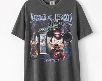 Vintage Disney Mickey & Friends Tower of Terror Shirt, Twilight Zone Disney Ride T-Shirt, Spooky Halloween Disney Shirt, WDW Trip Outfits
