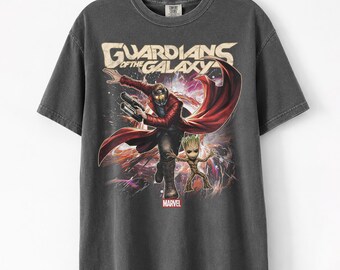 Vintage Guardians of the Galaxy Shirt, Star Lord Vintage T-Shirt, Baby Groot Graphic Tee, Retro Marvel Movie T-Shirt, Gift for Avengers Fans