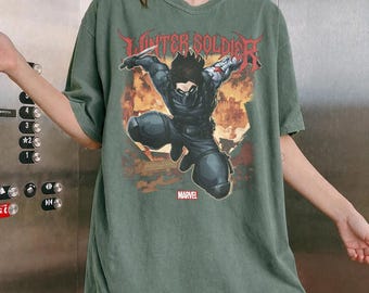 Comfort Colors Winter Soldier Shirt, Vintage Bucky Barnes T-Shirt, Retro Marvel Superhero Tshirt, Gift for Avengers Fans