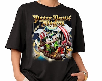 Peter Pan’s Flight Disney Shirt, Vintage Disney Ride Tee, Mickey and Minnie Neverland Shirt, Retro Disney Theme Park T-Shirt, Peter Pan Gift