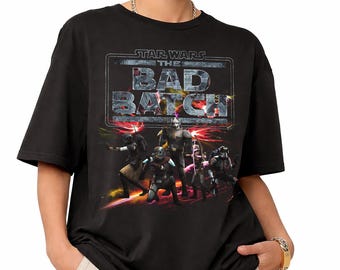 Vintage Star Wars The Bad Batch Shirt, Retro Clone Force 99 Graphic Tee, Hunter Tech Wrecker Echo Crosshair Tee, Gift for Star Wars Fans