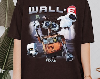 Wall E Shirt, Vintage Pixar T-Shirt, Wall-E and EVE Graphic Tee, Retro Sci-fi Cartoon Movie Tshirt, Disney Animation Tee, Robot Fan Gift