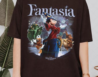 Camiseta Comfort Colors Fantasia Sorcerer Mickey, Camiseta Walt Disney Fantasia Mickey, Camiseta Fantasmic Show de Disney World