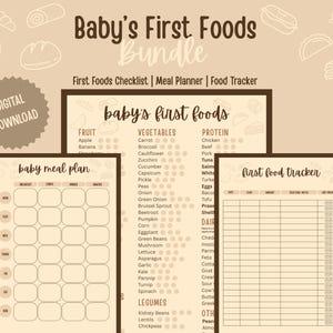 Baby Led Weaning First Food Checklist | First Foods Tracker | Meal Planner | Printable Resource For New Parents