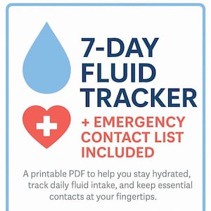 Daily Fluid Intake Tracker | Printable & Reusable PDF | Hydration Log for Health Wellness