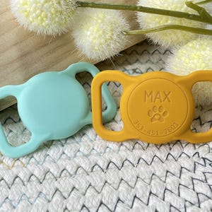 Personalized Engraved Airtag Case/ Pet Apple Air Tag Holder for Dog Collar/Silicone Pet Collar Holder/AirTag Dog Collar Cover/Dog Tag Collar