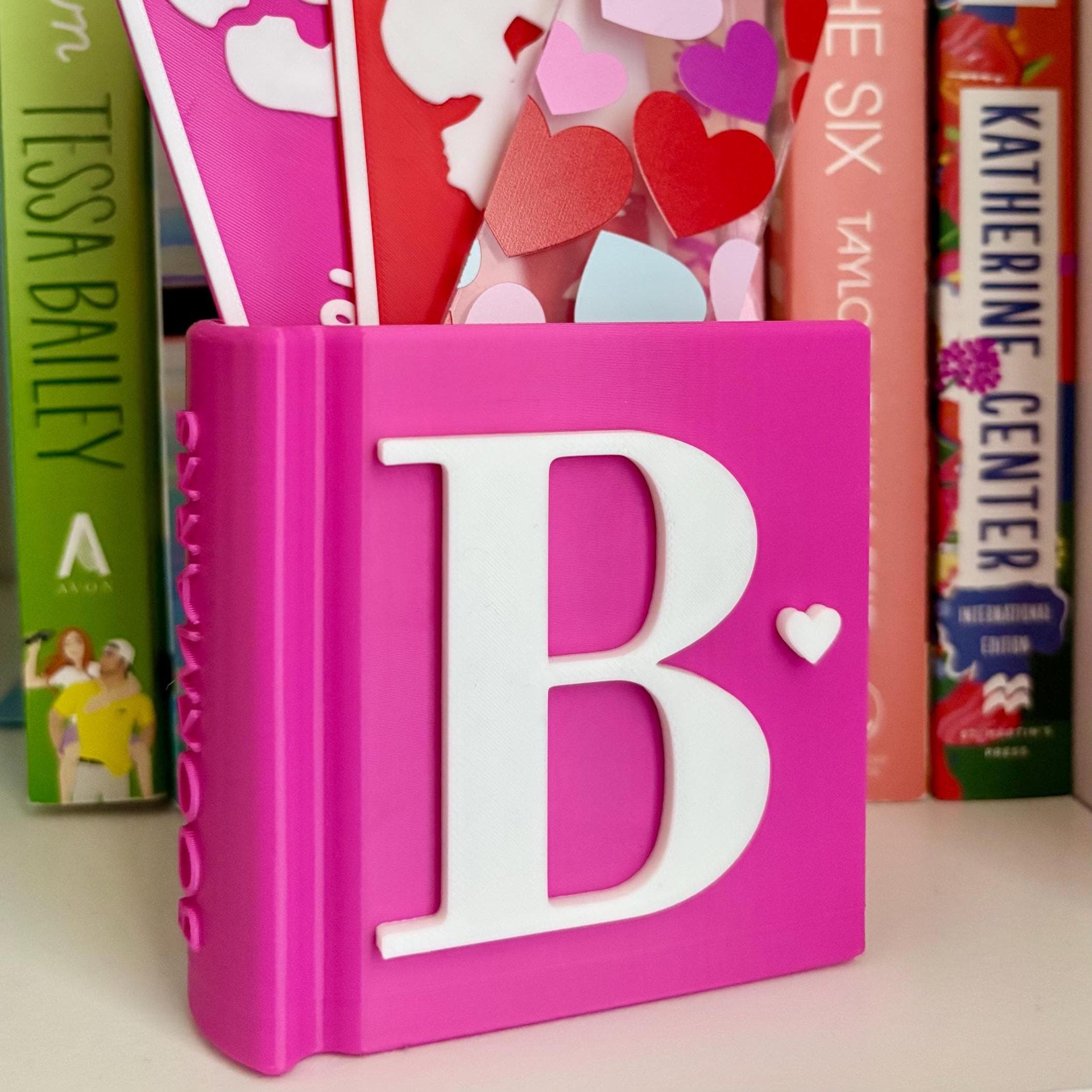 Custom Initial Book Shaped Bookmark Holder: 3D Printed Bookish Decor