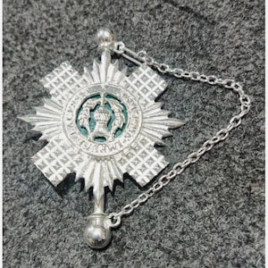 Scots Guards Kilt Pin | Sterling Silver Plated Brass | Authentic Scottish Military Brooch | Highland Dress Accessory