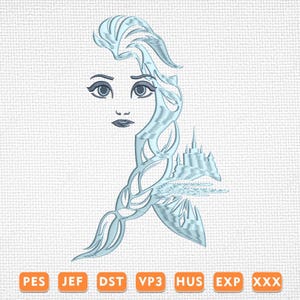 Snowflake Girl Embroidery, Frozen Princess Embroidery, Snow Princess Embroidery, Ice Queen Embroidery, Winter Princess Embroidery Designs