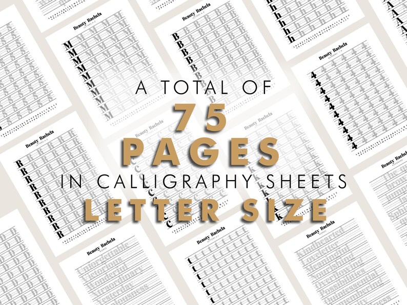 Retro Font Calligraphy Practice Sheets: Beginner Hand Lettering Drills ...