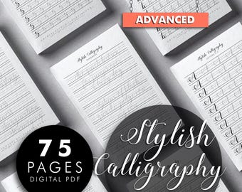 Stylish Calligraphy Practice Sheet, Font Tracing Guide (PDF)