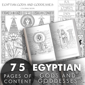 Ancient Egyptian Gods Coloring Book Deities Myth Art Print PDF Tracing Sheet Bold Line Art Digital DIY Coloring Stickers Bookmarks Pages