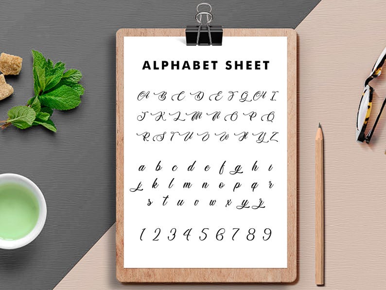 Weather Sunday Script Font Calligraphy Practice Sheet PDF Procreate ...