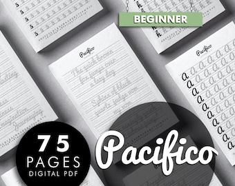 Hojas de práctica de caligrafía Pacifico Script: Guía de caligrafía para principiantes (PDF)