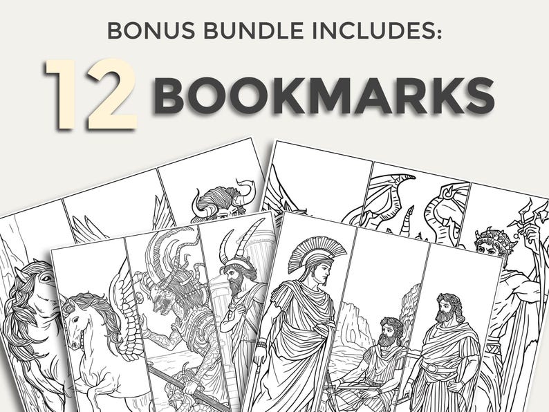Roman Myth Creatures Coloring Book: Printable Stickers & Bookmarks ...