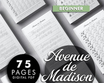 Avenue de Madison Font Calligraphy Practice Sheet (Printable PDF)