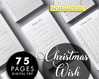 Christmas Wish Script Calligraphy Practice Sheets (Digital Download)