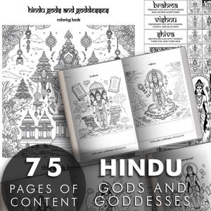 Ancient Hindu Gods Coloring Book Hindu Deities Myth Art Print PDF Tracing Sheet Bold Line Art Digital DIY Coloring Stickers Bookmarks Pages