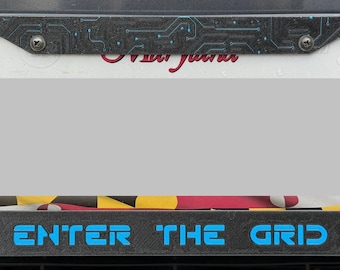 Tron Inspired License Plate Frame: Gamer Sci-Fi Car Accessory