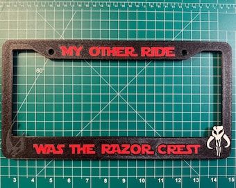 Razor Crest License Plate Frame | Mandalorian Inspired Car Accessory