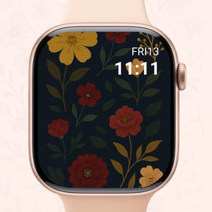 Floral Apple Watch Wallpaper – Aesthetic Flower Watch Face for Women | Pastel Digital Download