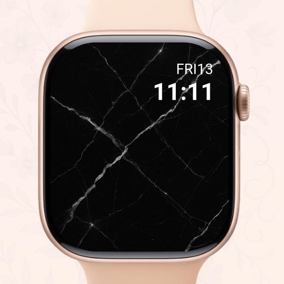 Black Marble Apple Watch Wallpaper: Dark Stone Texture Digital