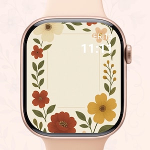 Floral Apple Watch Wallpaper – Aesthetic Flower Watch Face for Women | Pastel Digital Download