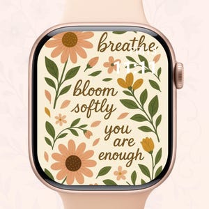 Floral Apple Watch Wallpaper – Aesthetic Flower Watch Face for Women | Pastel Digital Download