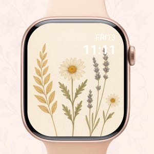 Floral Apple Watch Wallpaper – Aesthetic Flower Watch Face for Women | Pastel Digital Download