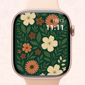Floral Apple Watch Wallpaper – Aesthetic Flower Watch Face for Women | Pastel Digital Download