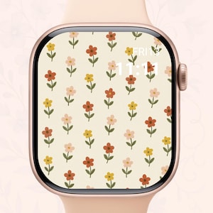 Floral Apple Watch Wallpaper – Aesthetic Flower Watch Face for Women | Pastel Digital Download