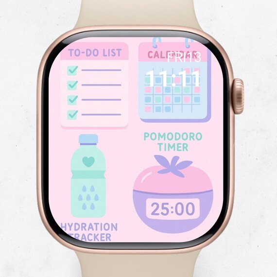 Cute Digital Planner Apple Watch Wallpaper – To-do Widget - Main Image