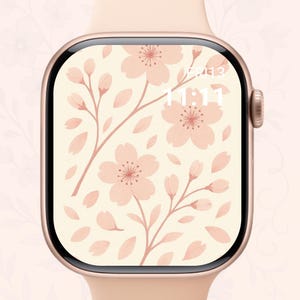 Floral Apple Watch Wallpaper – Aesthetic Flower Watch Face for Women | Pastel Digital Download