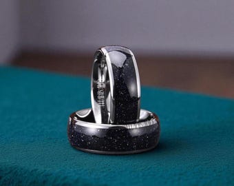 Anillo de boda de carburo de tungsteno con diseño de galaxia