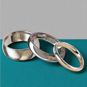 4mm 6mm 8mm Silver Wedding Band - Men&#39;s and Women&#39;s White Tungsten Ring - wedding gift - Statement Ring - Gift for him
