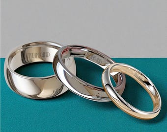 4mm 6mm 8mm Silver Wedding Band - Men's and Women's White Tungsten Ring - wedding gift - Statement Ring - Gift for him