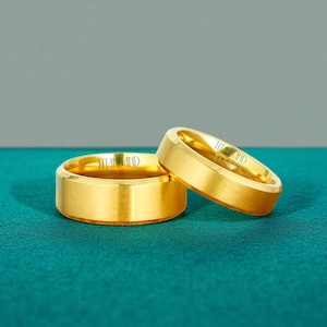 Anillo de bodas de tungsteno en oro amarillo - Anillo de tungsteno en oro amarillo - Anillo de compromiso - Anillo llamativo - Alianza de boda para hombre - Regalo de boda