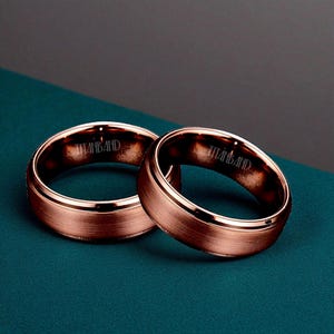 Coffee Tungsten Mens Rings - Mens Wedding Band - statement rings - Engagement Rings - Promise Brown Rings - wedding gift for Him