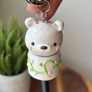 Hidden Storage Keychain Bear Pot | Handmade Stash Container | Cute, Kawaii, Functional