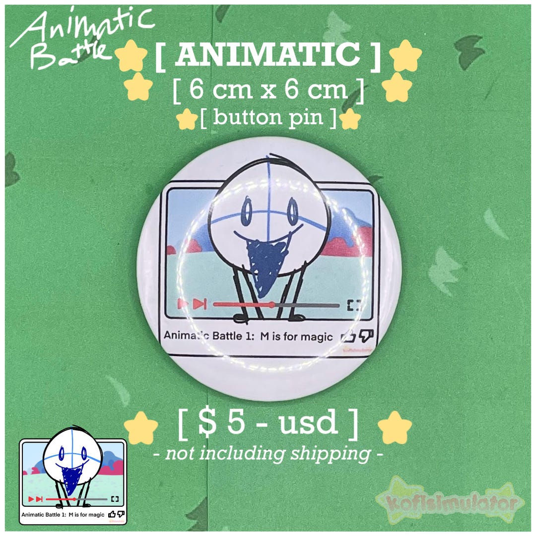 Animatic Button Pins - Animatic Battle : AB - Object Show - Etsy