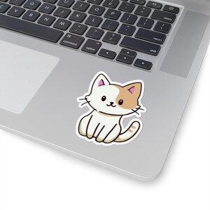 Cute Cat Kiss-Cut Stickers, Adorable Cat Décor, Laptop Stickers, Cat Lover Gifts, Fun Pet-themed Stickers, Unique Art Stickers