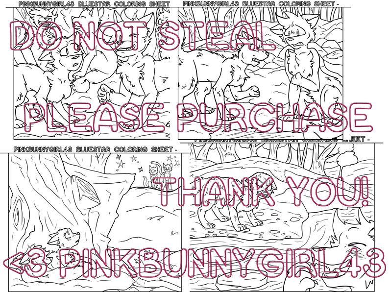 14 Bluestar Downloadable Warrior Cats Coloring Sheets | Etsy
