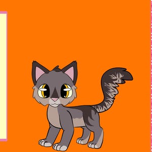 May include: A cartoon illustration of a gray tabby cat with large yellow eyes and a striped tail. The word "APPRENTICE" is written vertically in pink letters on a yellow background. A pink ruler is on the right side of the image.