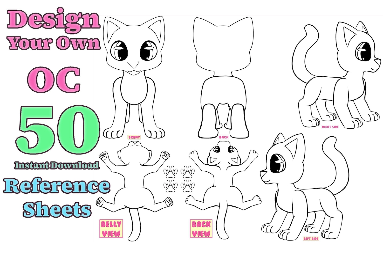 50 Design Your Own Original Character Reference Downloadable Coloring ...