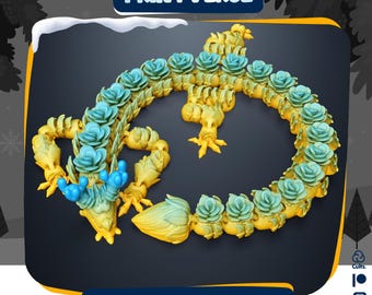 Flexy Rose Dragon STL Print In Place