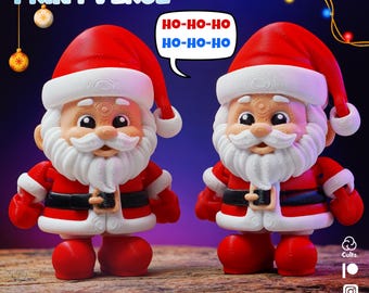 Flexy Chibi Santa STL Print In Place