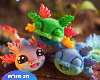 Flexy Baby Axolotl STL Print In Place
