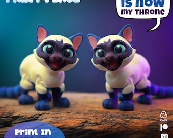 Flexy Siamese Kitten STL Print In Place