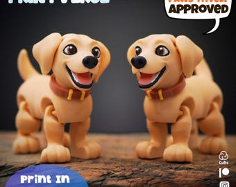 Flexy Labrador Dog STL Print In Place
